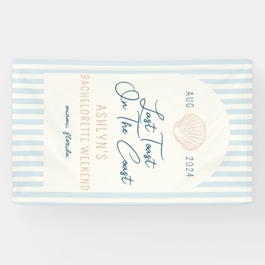 Laatste Toast Op De Kust Bachelorette Banner (Horizontaal)