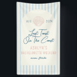 Laatste Toast Op De Kust Bachelorette Banner<br><div class="desc">Duik in de zee geest met onze "Last Toast on the Coast" Bachelorette Banner! Roep de zoute lucht en zonovergoten herinneringen op met dit meesterwerk met een kustthema, ontworpen om de toon te zetten voor uw strand bachelorette bash. Met onze aanpasbare sjabloon kunt u uw unieke flair in elk detail...</div>