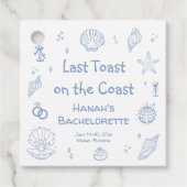 Laatste Toast op de Kust Bachelorette Bedankjes Labels (Voorkant)