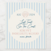 Laatste Toast Op De Kust Bachelorette Flessenetike Wijn Etiket (Enkel label)