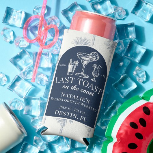 Laatste toast op de kust Bachelorette gepersonalis Seltzer Blikjeskoeler (Insitu Zomer)