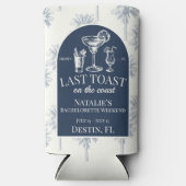 Laatste toast op de kust Bachelorette gepersonalis Seltzer Blikjeskoeler (Voorkant)
