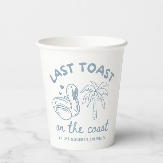 Laatste Toast op de Kust Bachelorette Party Bekers (Achterkant)