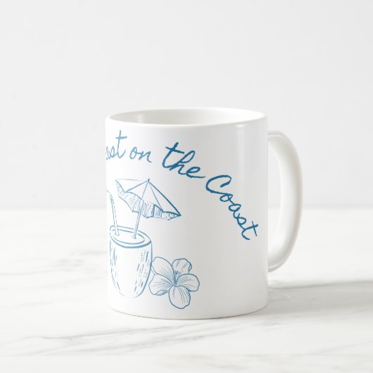 Laatste Toast op de kust Bachelorette Party Design Koffiemok (Voorkant rechts)