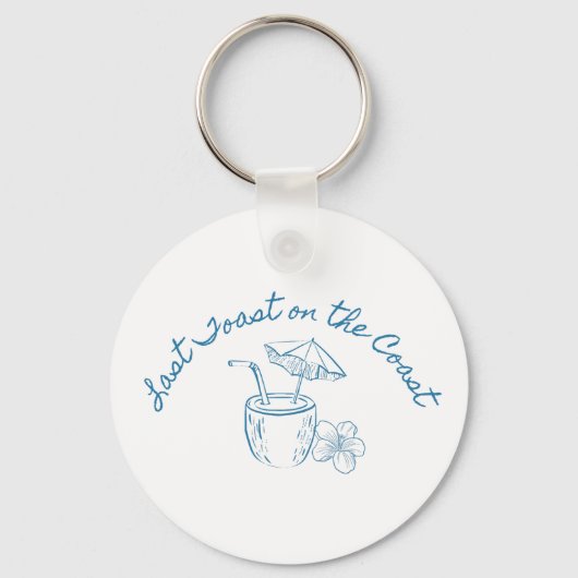 Laatste Toast op de kust Bachelorette Party Design Sleutelhanger (Achterkant)