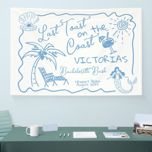 Laatste toast op de kust Bachelorette Party Spandoek (Beurs)