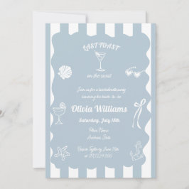 Laatste toast op de kust Bachelorette Party Uitnod Kaart