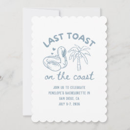 Laatste Toast op de kust Bachelorette Party Uitnod Kaart