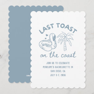 Laatste Toast op de kust Bachelorette Party Uitnod Kaart