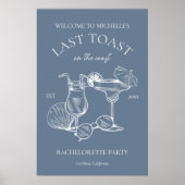 Laatste toast op de kust Bachelorette Party Welkom Poster (Voorkant)