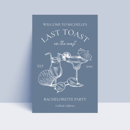 Laatste toast op de kust Bachelorette Party Welkom Poster