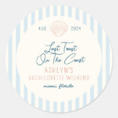 Laatste Toast Op De Kust Bachelorette Ronde Sticke Sticker (Voorkant)