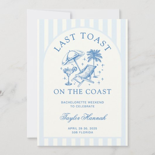 Laatste Toast op de kust Bachelorette Route Kaart (Voorkant)