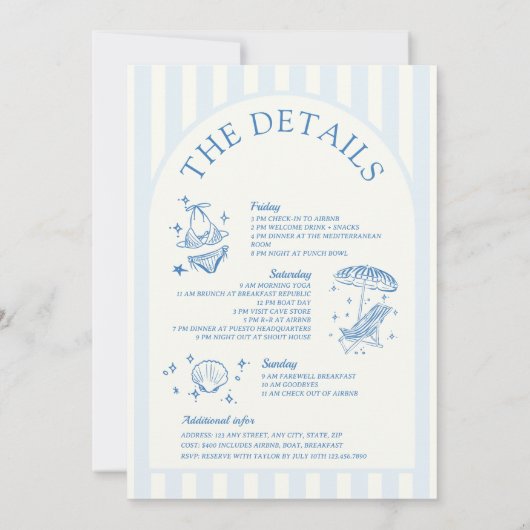 Laatste Toast op de kust Bachelorette Route Kaart (Achterkant)