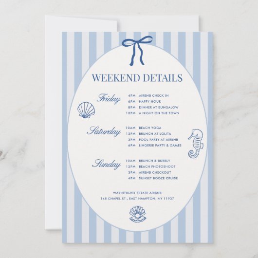 Laatste Toast op de kust Bachelorette Route Kaart (Achterkant)