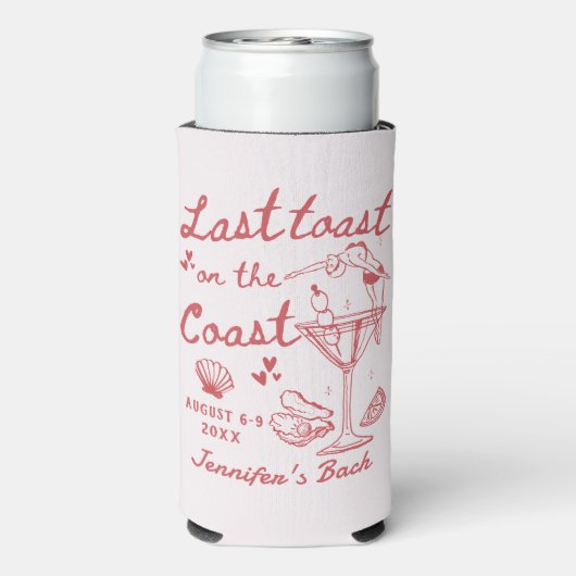 Laatste toast op de kust Bachelorette Seltz Seltzer Blikjeskoeler (Seltzer Achterkant)