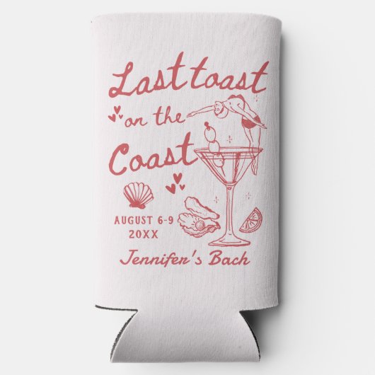 Laatste toast op de kust Bachelorette Seltz Seltzer Blikjeskoeler (Achterkant)