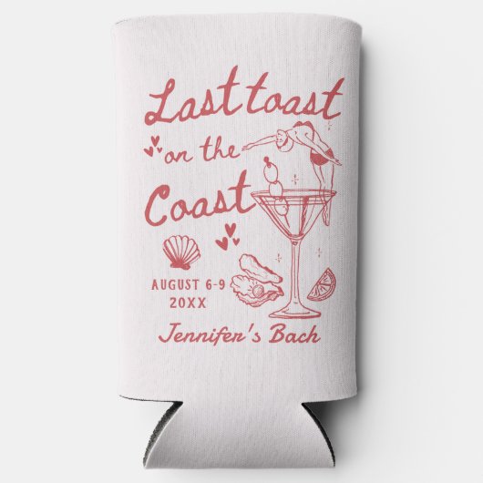 Laatste toast op de kust Bachelorette Seltz Seltzer Blikjeskoeler (Voorkant)