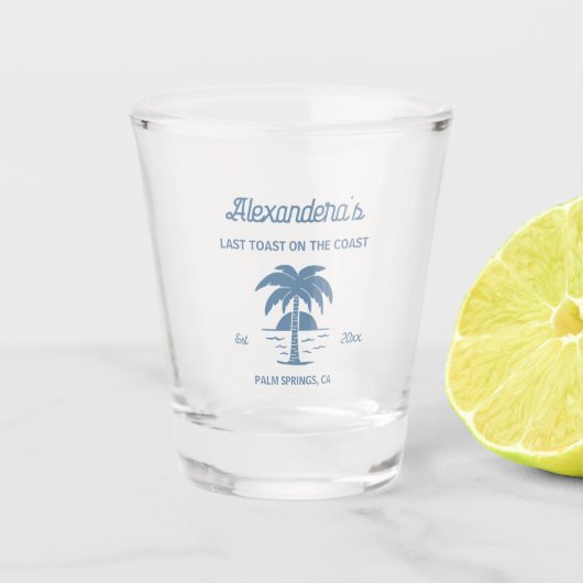 Laatste toast op de kust bachelorette shot glas (Voorkant)