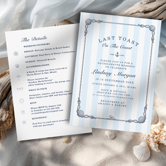 Laatste toast op de kust! Bachelorette streep Kaart