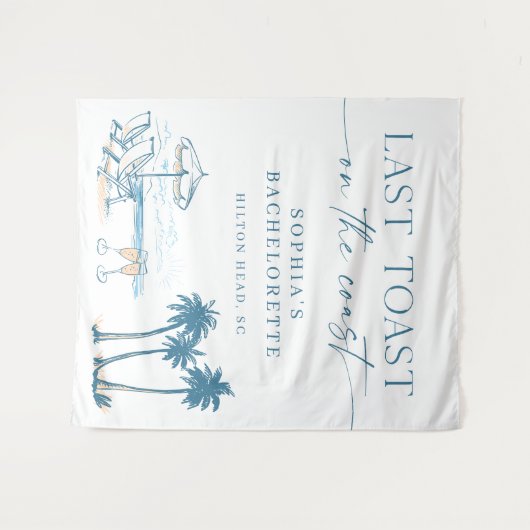 Laatste toast op de kust Bachelorette Tapestry Wandkleed (Voorkant (horizontaal))