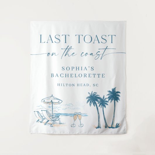 Laatste toast op de kust Bachelorette Tapestry Wandkleed (Voorkant)