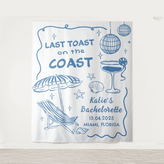 Laatste Toast Op De Kust Bachelorette Tapestry Wandkleed (Voorkant)