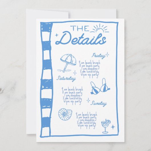 Laatste toast op de kust bachelorette uitnodiging (Achterkant)