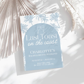 Laatste toast op de kust bachelorette uitnodiging