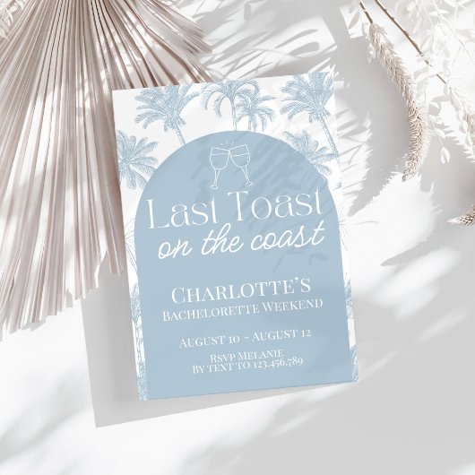 Laatste toast op de kust bachelorette uitnodiging