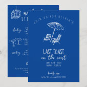 Laatste toast op de kust bachelorette weekend kaart (Voorkant / Achterkant)