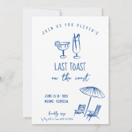 Laatste toast op de kust bachelorette weekend kaart