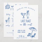 Laatste toast op de kust bachelorette weekend kaart (Voorkant / Achterkant)