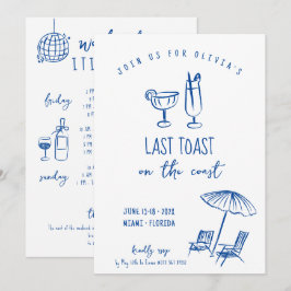 Laatste toast op de kust bachelorette weekend kaart