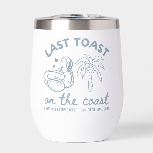 Laatste toast op de kust Bachelorette Wine Tumbler (Voorkant)