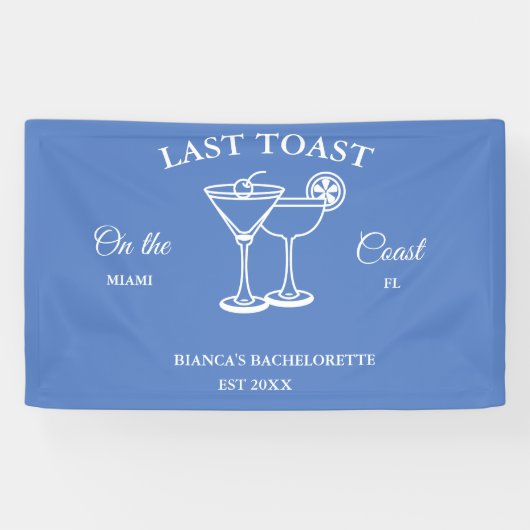 Laatste Toast op de kust Beach Bachelorette feest Spandoek (Horizontaal)