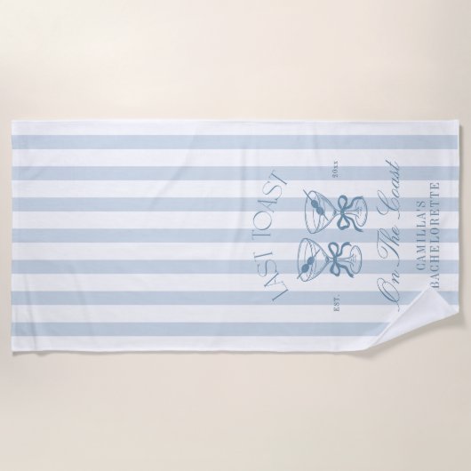 Laatste toast op de kust Beach Bachelorette  Strandlaken (Voorkant)