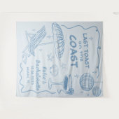 Laatste Toast Op De Kust Blauwe Bachelorette Wandkleed (Voorkant (horizontaal))