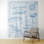 Laatste Toast Op De Kust Blauwe Bachelorette Wandkleed (In situ)