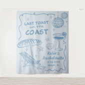 Laatste Toast Op De Kust Blauwe Bachelorette Wandkleed (Voorkant)