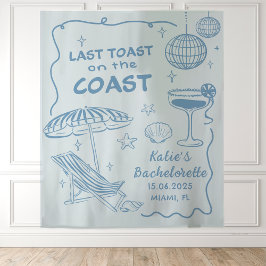 Laatste Toast Op De Kust Blauwe Bachelorette Wandkleed