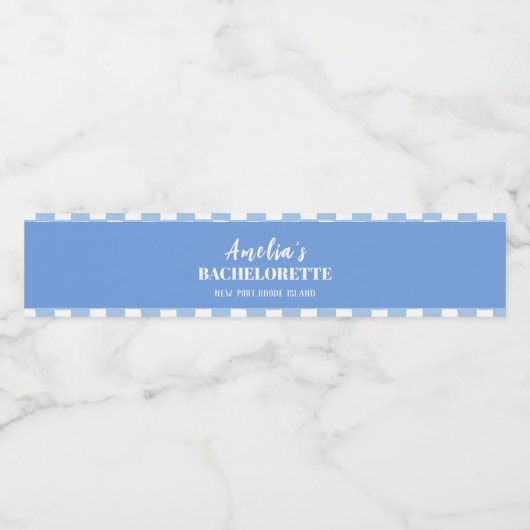 Laatste toast op de kust blauwe bachelorette waterfles etiket (Enkel label)