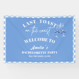 Laatste toast op de kust blauwe vrijgezellenfeest  spandoek