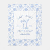 Laatste Toast op de Kust Bloemen Bachelorette Fleece Deken (Voorkant)