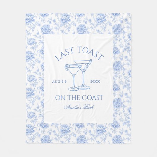 Laatste Toast op de Kust Bloemen Bachelorette Fleece Deken (Voorkant)