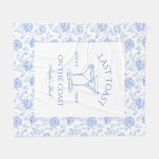 Laatste Toast op de Kust Bloemen Bachelorette Fleece Deken (Voorkant (Horizontaal))