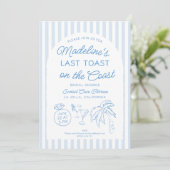 Laatste toast op de kust Blue Arch Bruidsdiner Kaart (Staand voorkant)