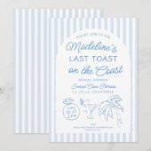 Laatste toast op de kust Blue Arch Bruidsdiner Kaart (Voorkant / Achterkant)