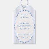 Laatste toast op de kust Blue Bachelorette Party Cadeaulabel (Voorkant)