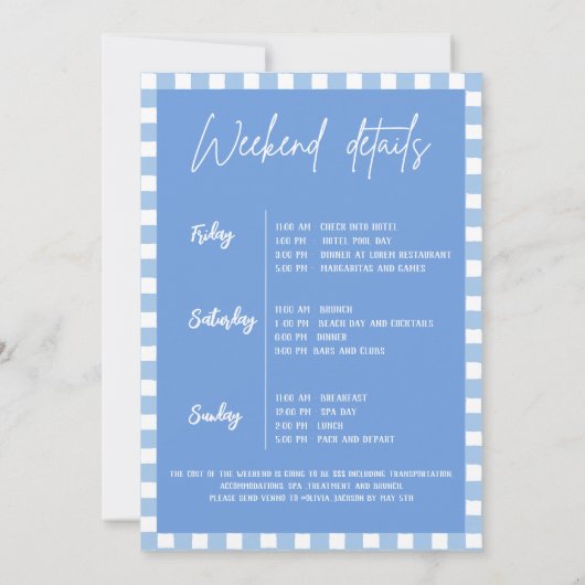 Laatste toast op de kust Blue Bachelorette party Kaart (Achterkant)